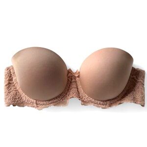 Victoria's Secret Lace Strapless Bra - Cream
